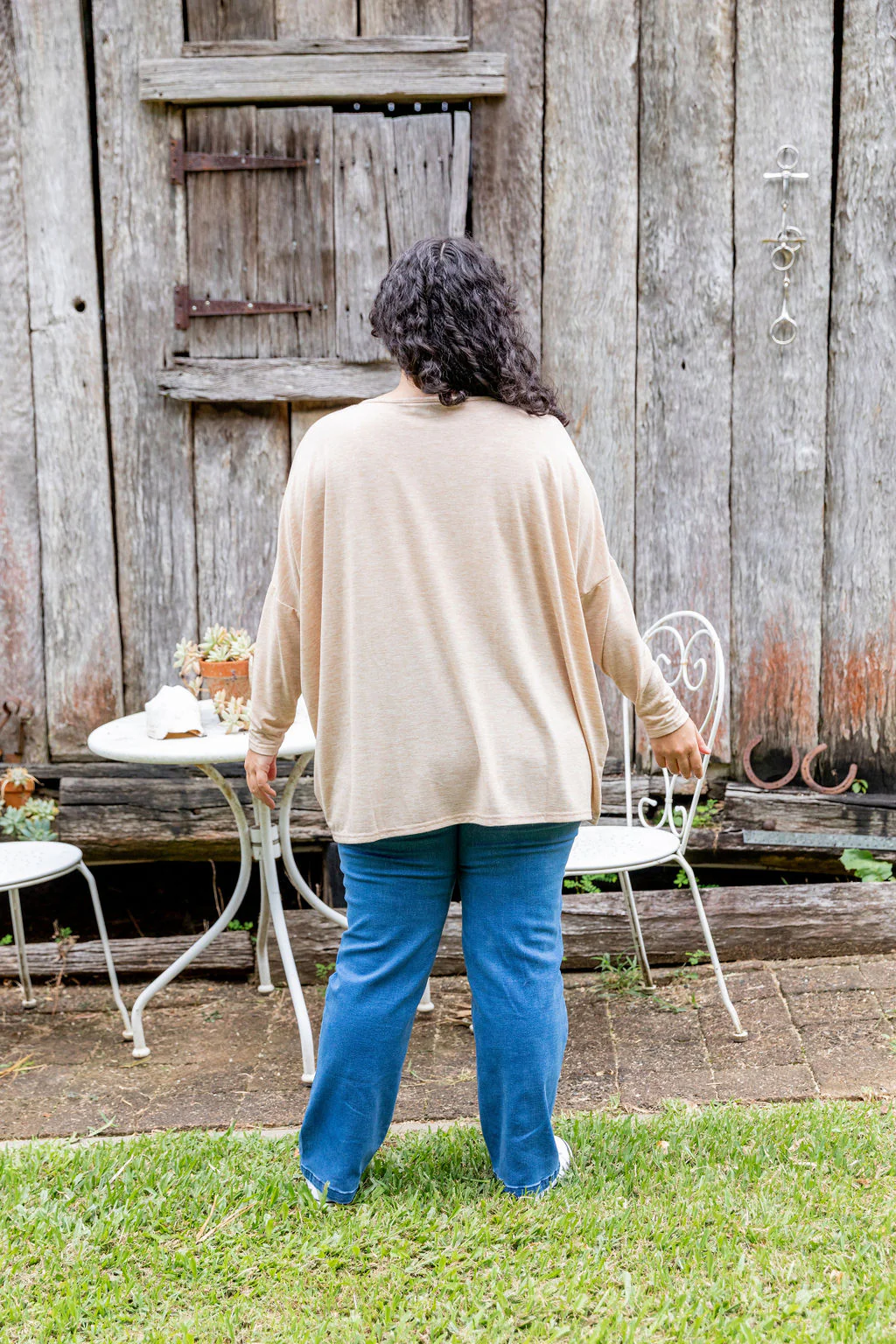 Harlow Knit Top in Oat Marl - Image 14