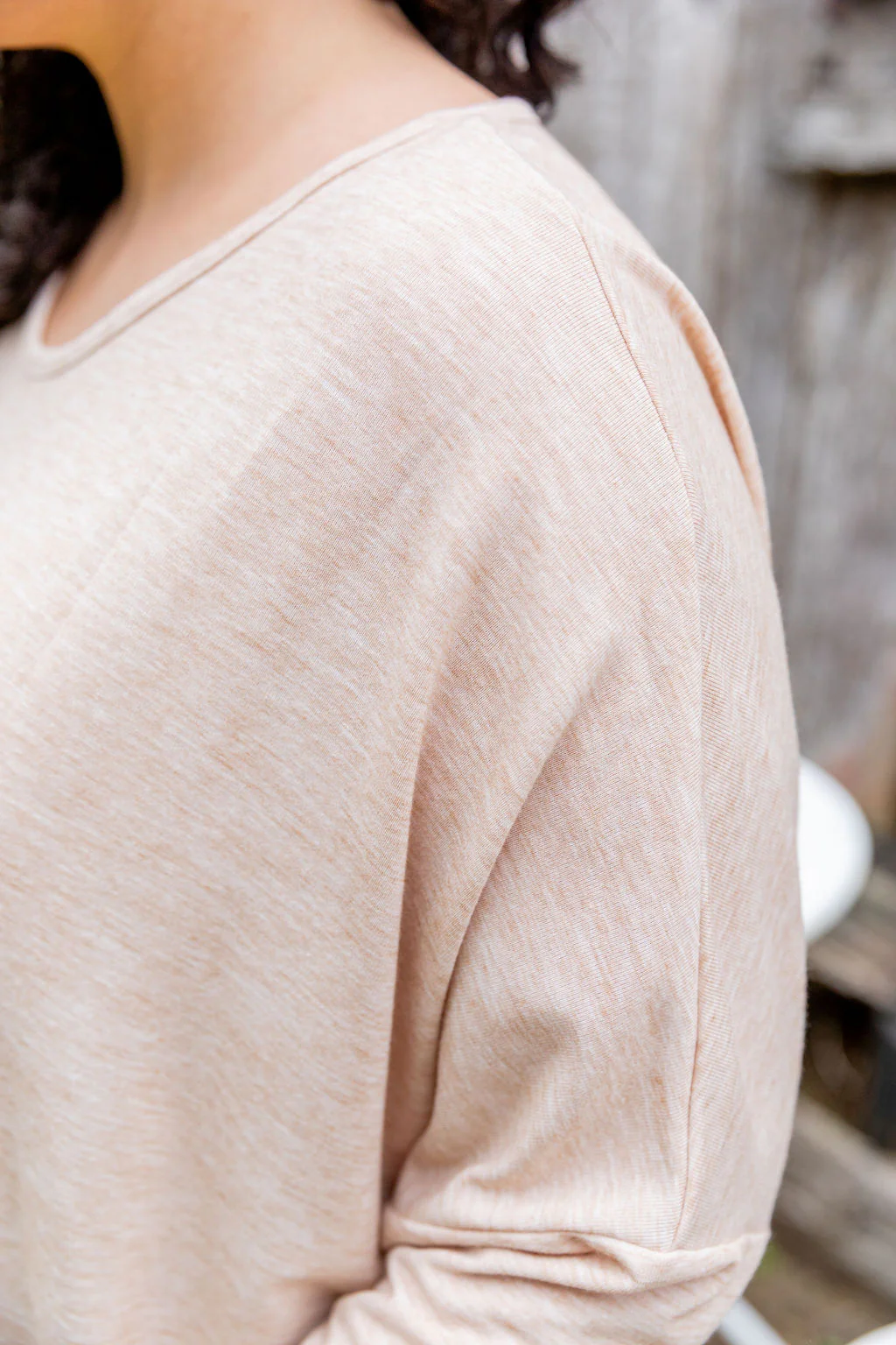 Harlow Knit Top in Oat Marl - Image 3