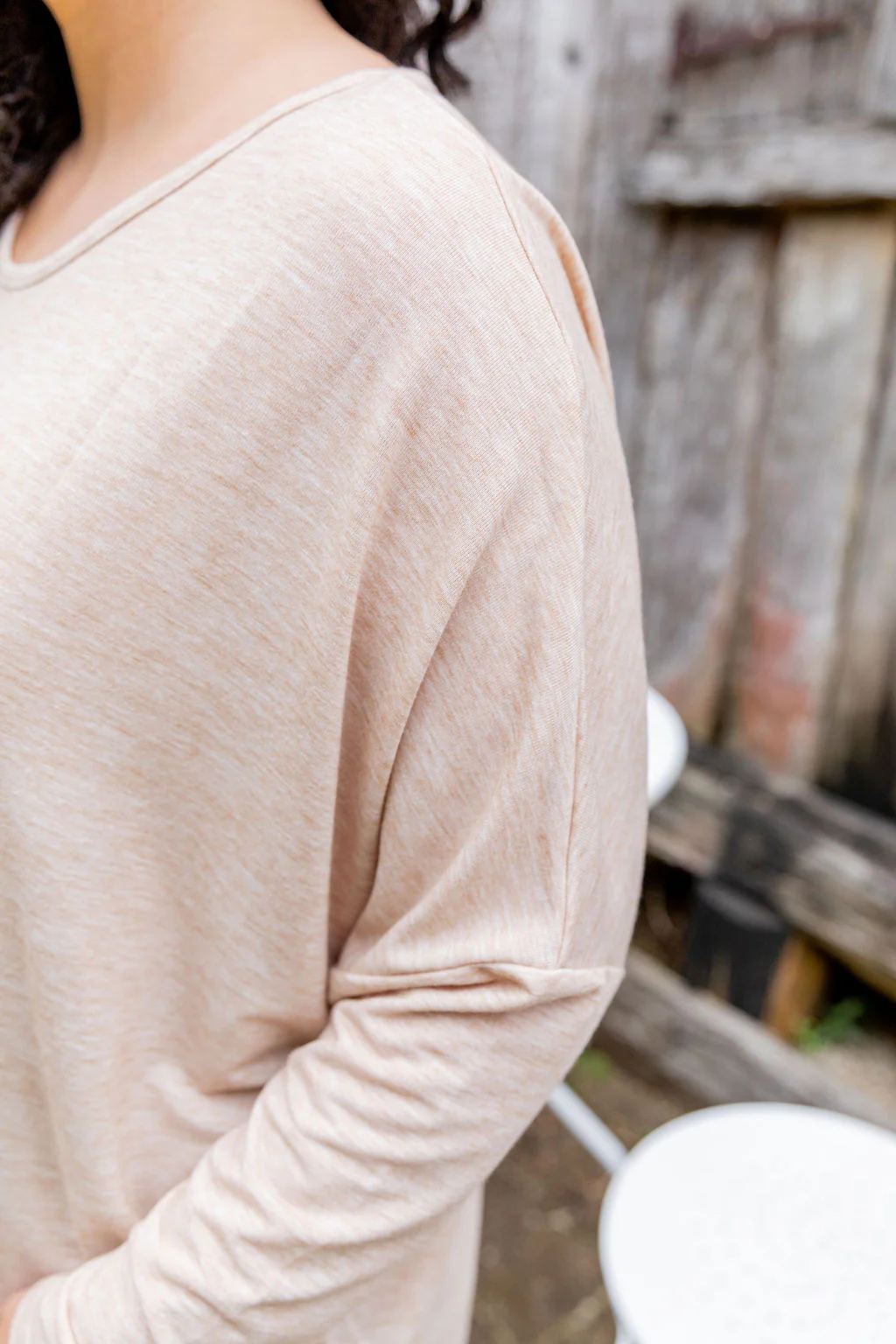 Harlow Knit Top in Oat Marl - Image 6