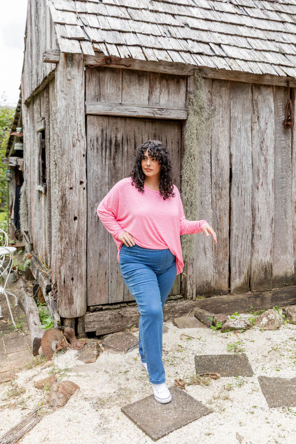 Harlow Knit Top in Pink Marl - Image 13