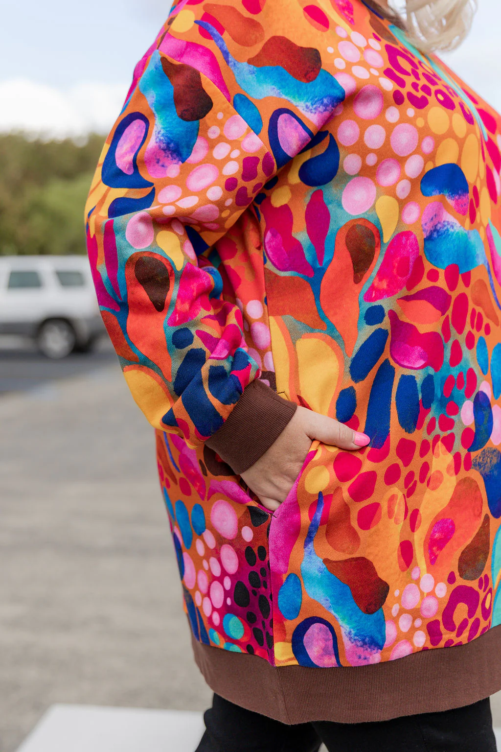 Harper Longline Sweater in Outback Safari by Kasey Rainbow - Image 11