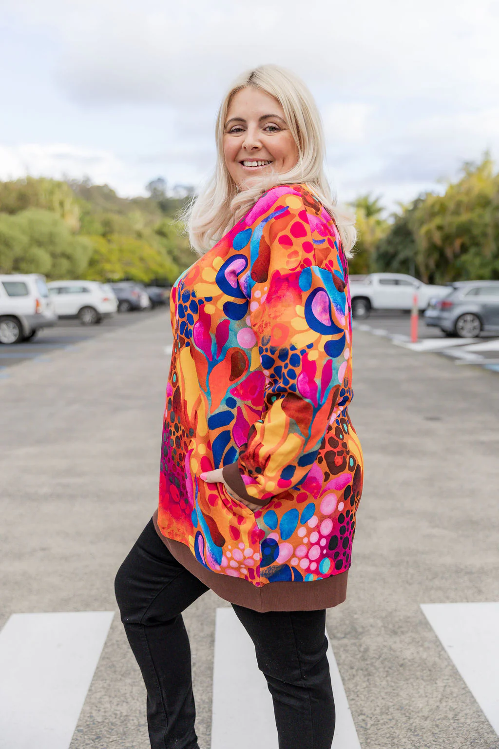 Harper Longline Sweater in Outback Safari by Kasey Rainbow - Image 5