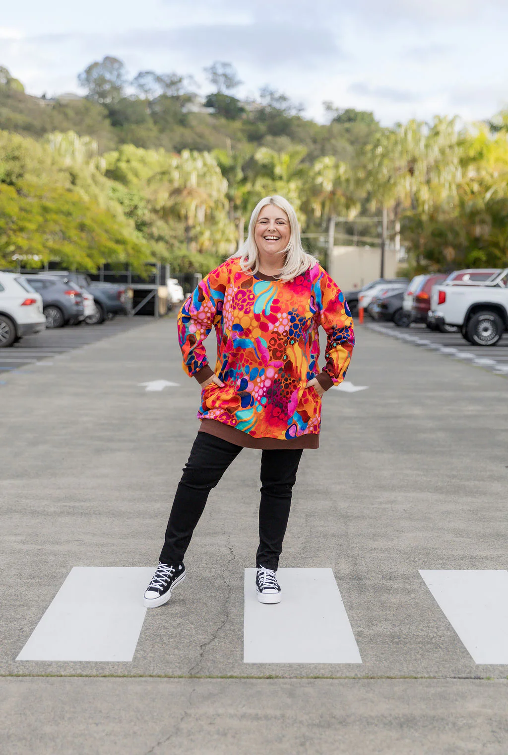 Harper Longline Sweater in Outback Safari by Kasey Rainbow - Image 7