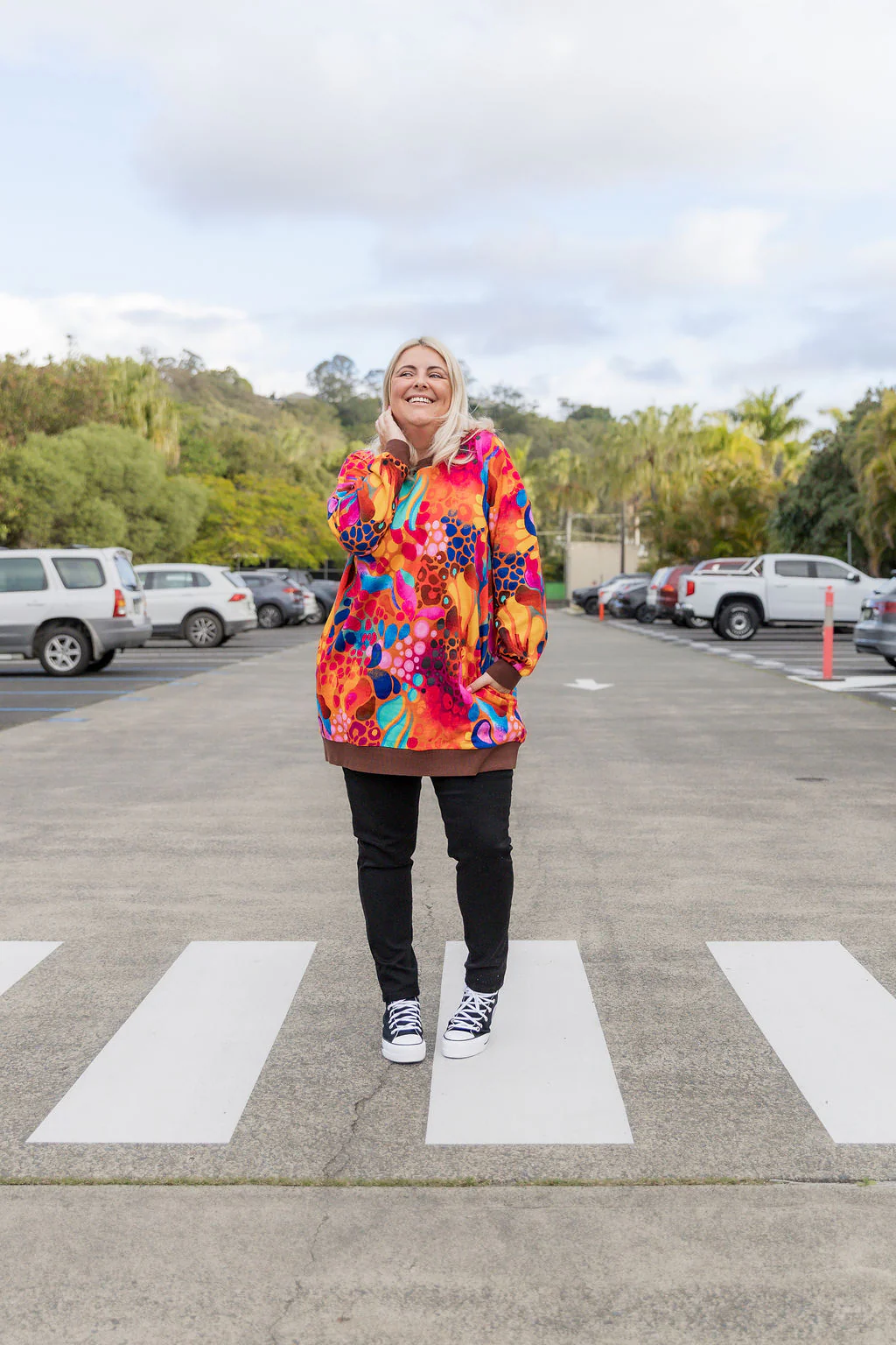 Harper Longline Sweater in Outback Safari by Kasey Rainbow - Image 8