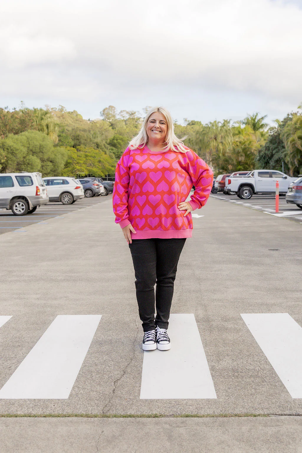 Harper Sweater in Maxi Hearts - Image 4