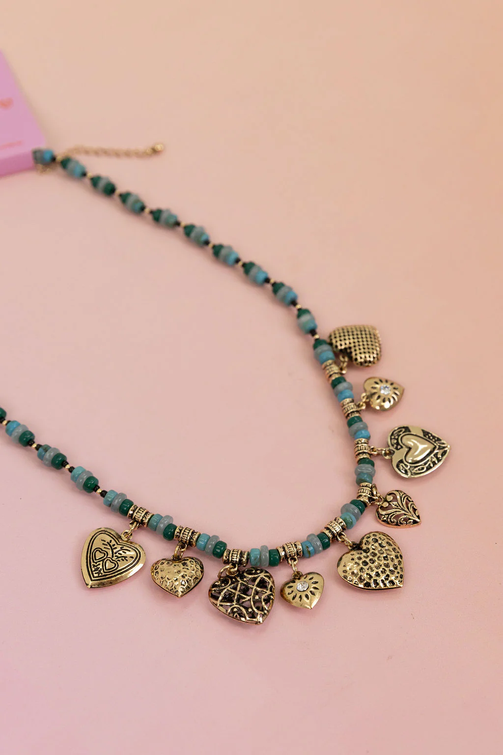 Hearts and Bead Charm Necklace - Image 5