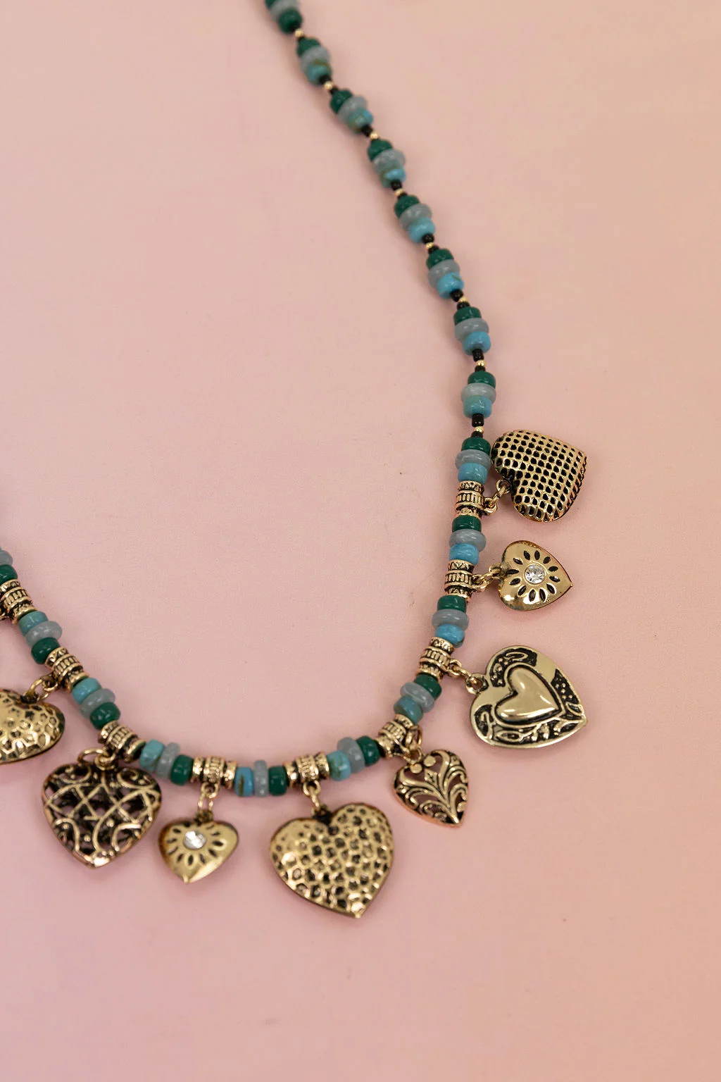 Hearts and Bead Charm Necklace - Image 6