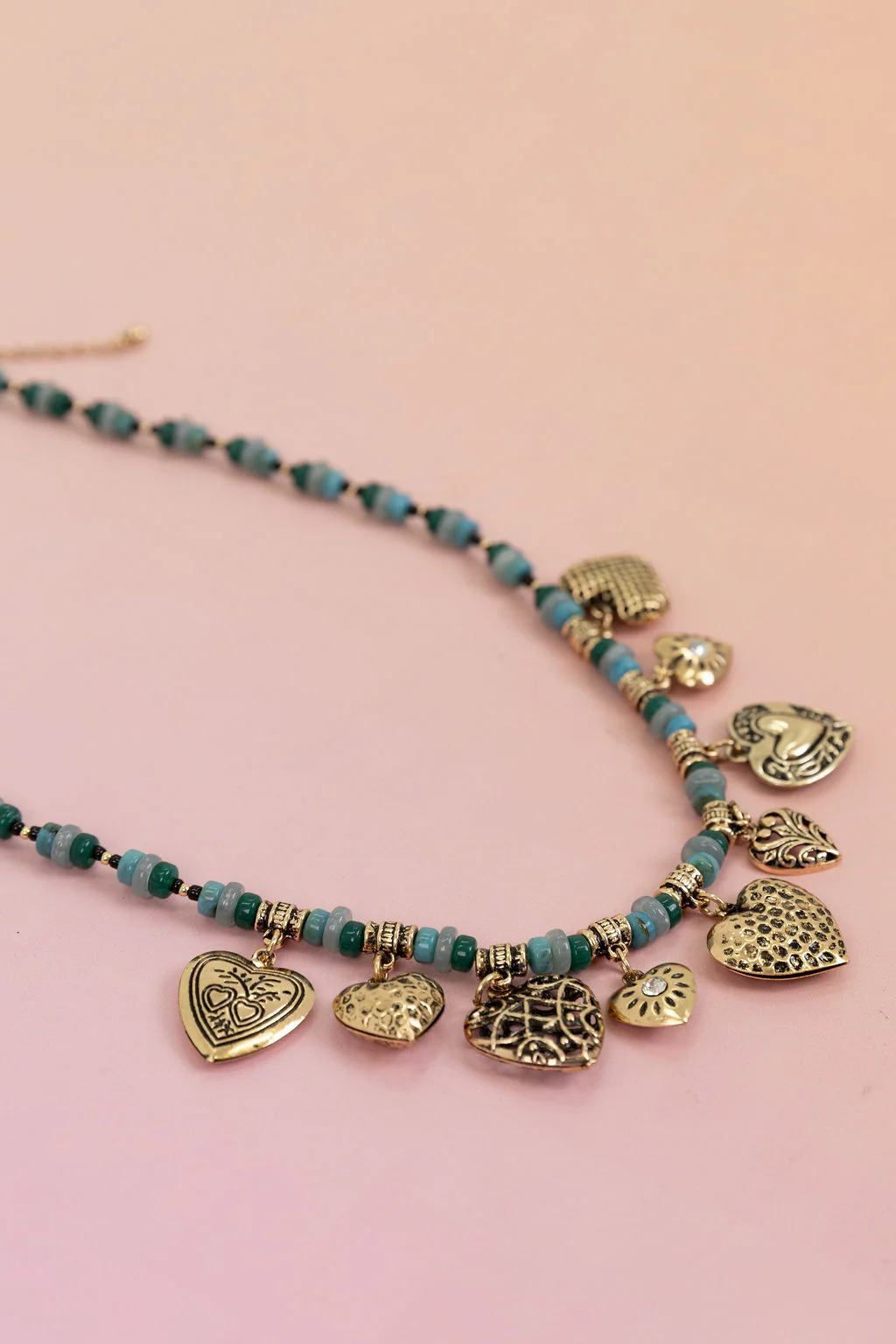 Hearts and Bead Charm Necklace - Image 7