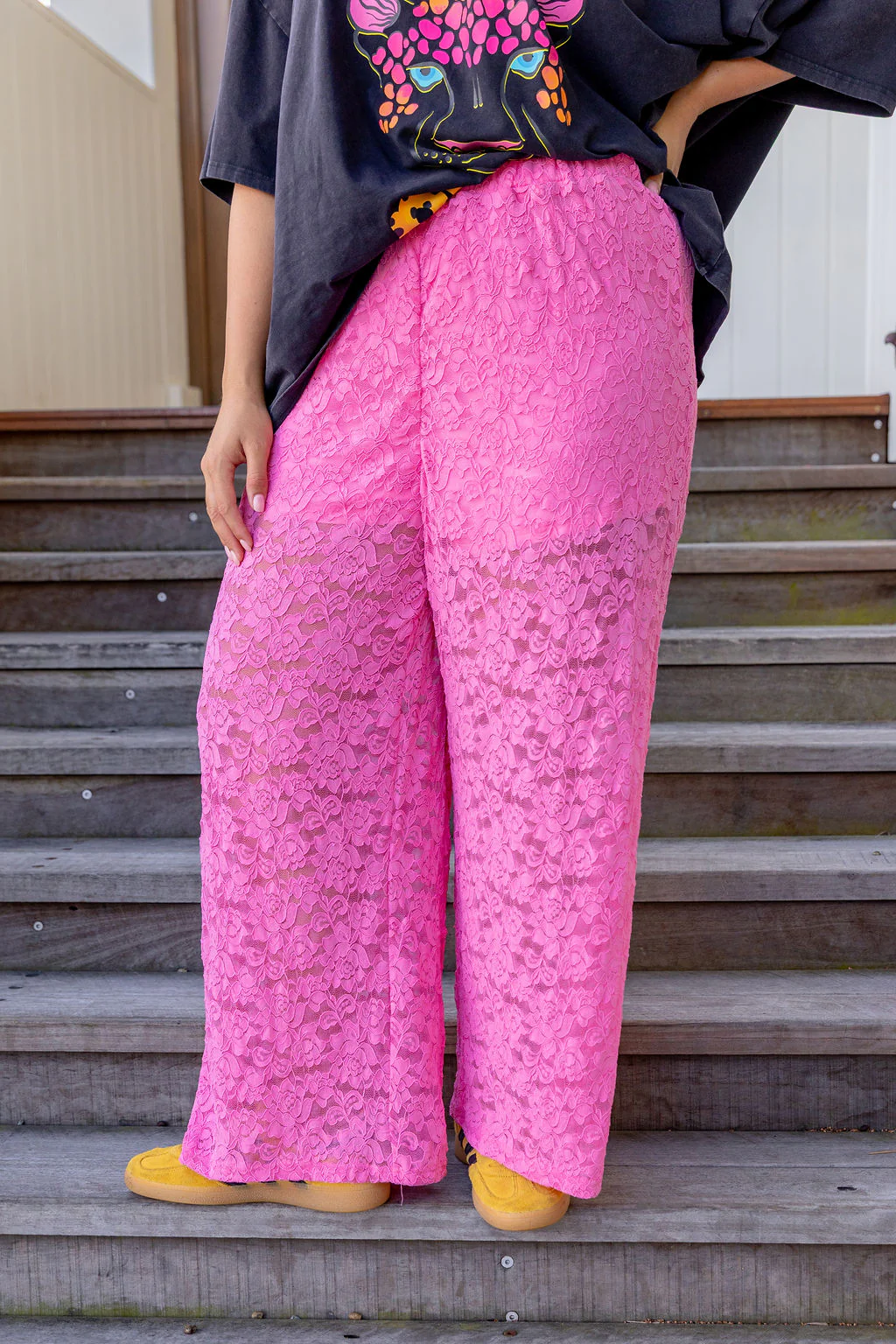 Honey Lace Pant in Pink - Image 7