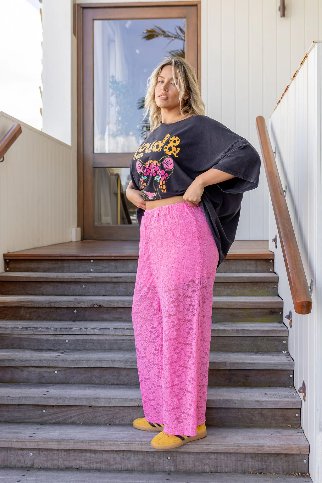 Honey Lace Pant in Pink - Image 8