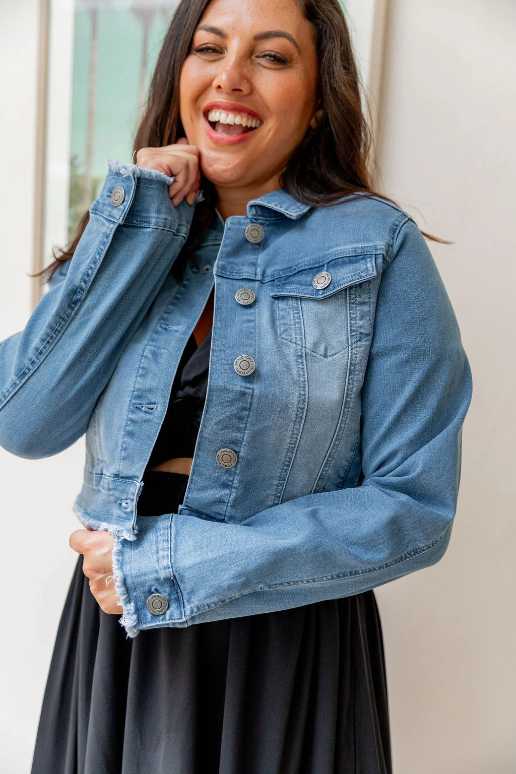 Kenzie Crop Denim Jacket - Image 19