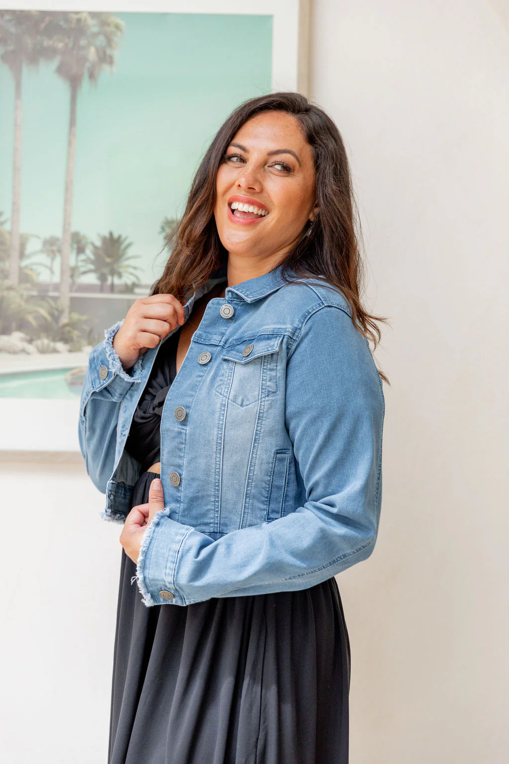 Kenzie Crop Denim Jacket - Image 3