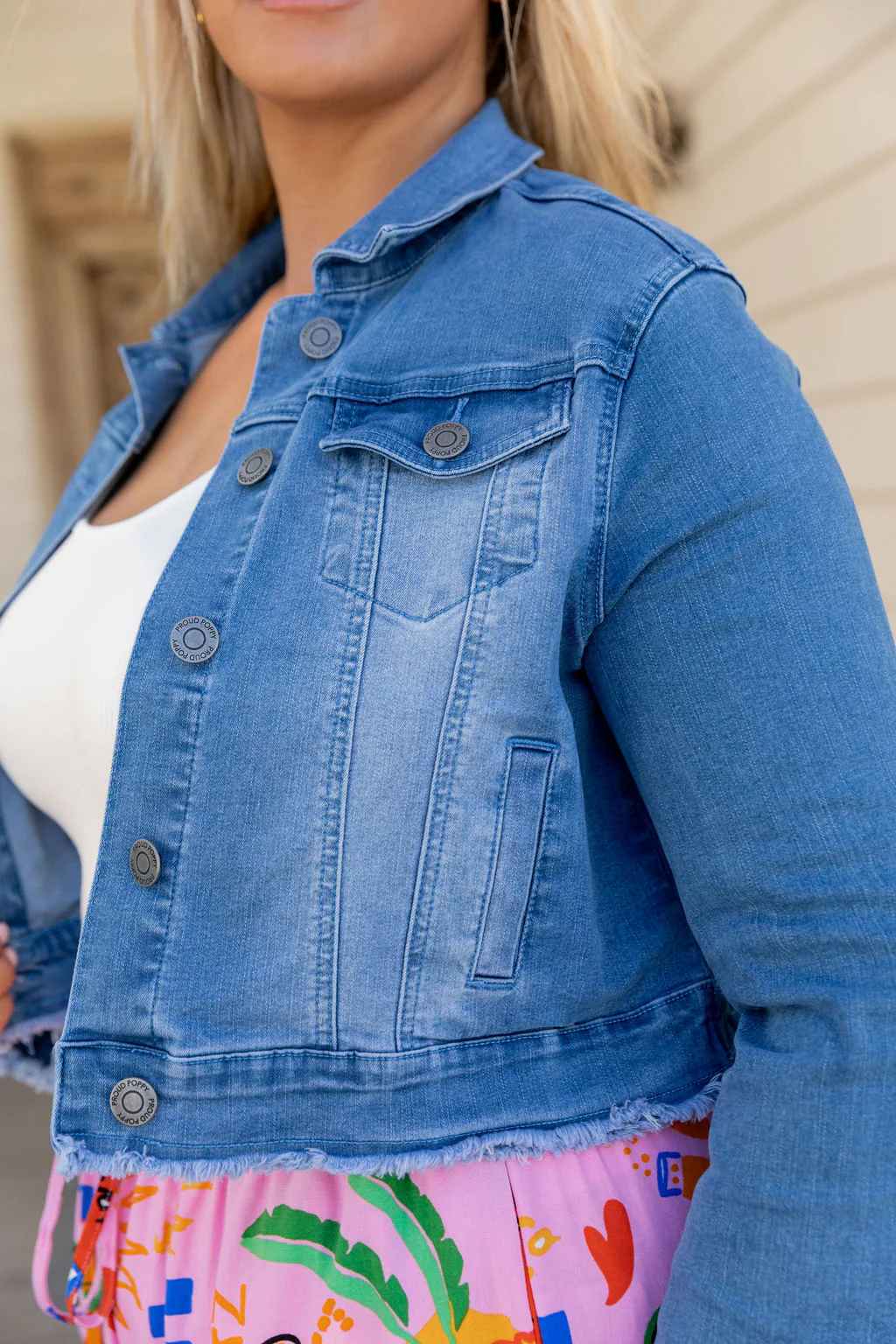 Kenzie Crop Denim Jacket - Image 8