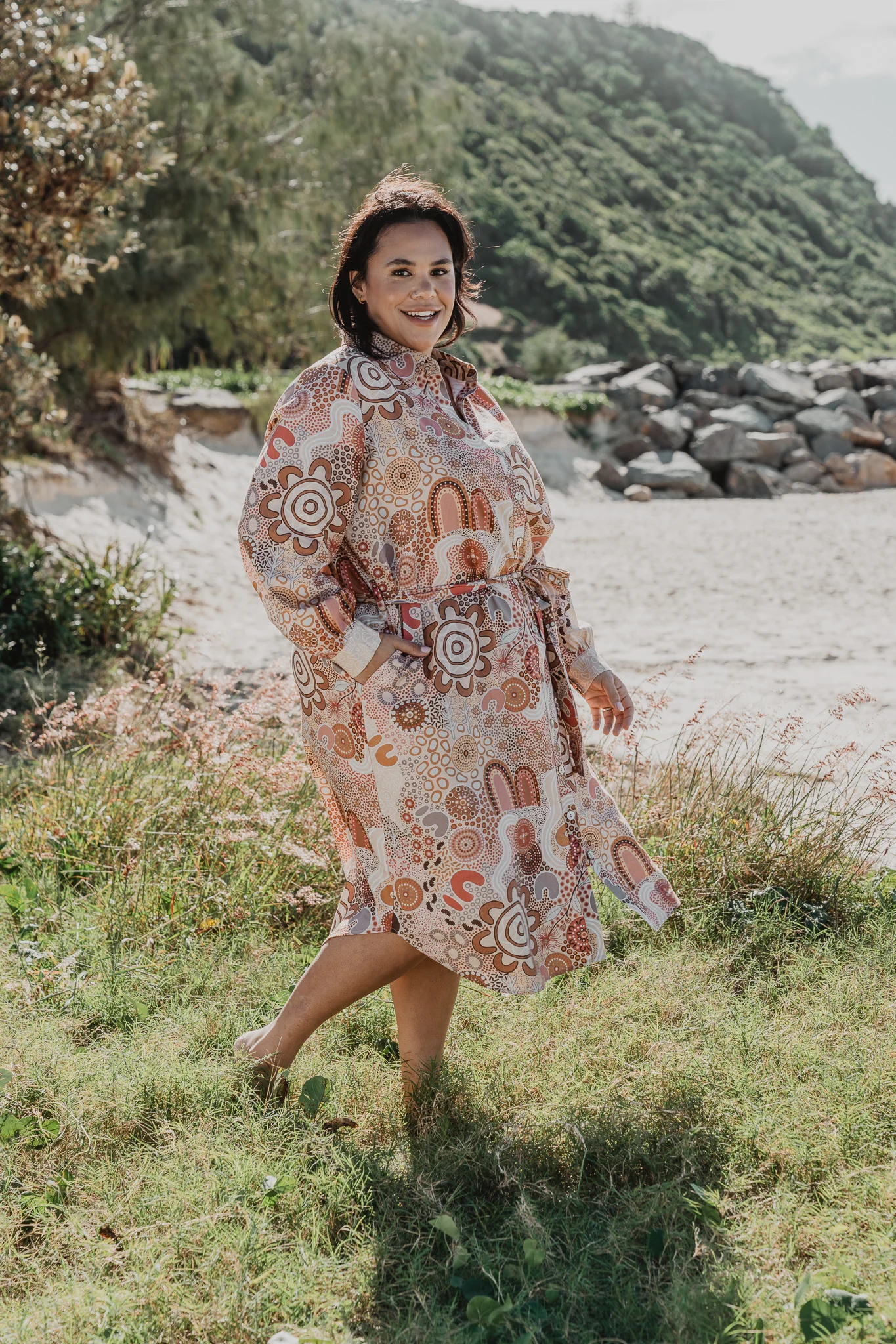 Lana Midi Shirt Dress in Rise and Bloom - Image 12