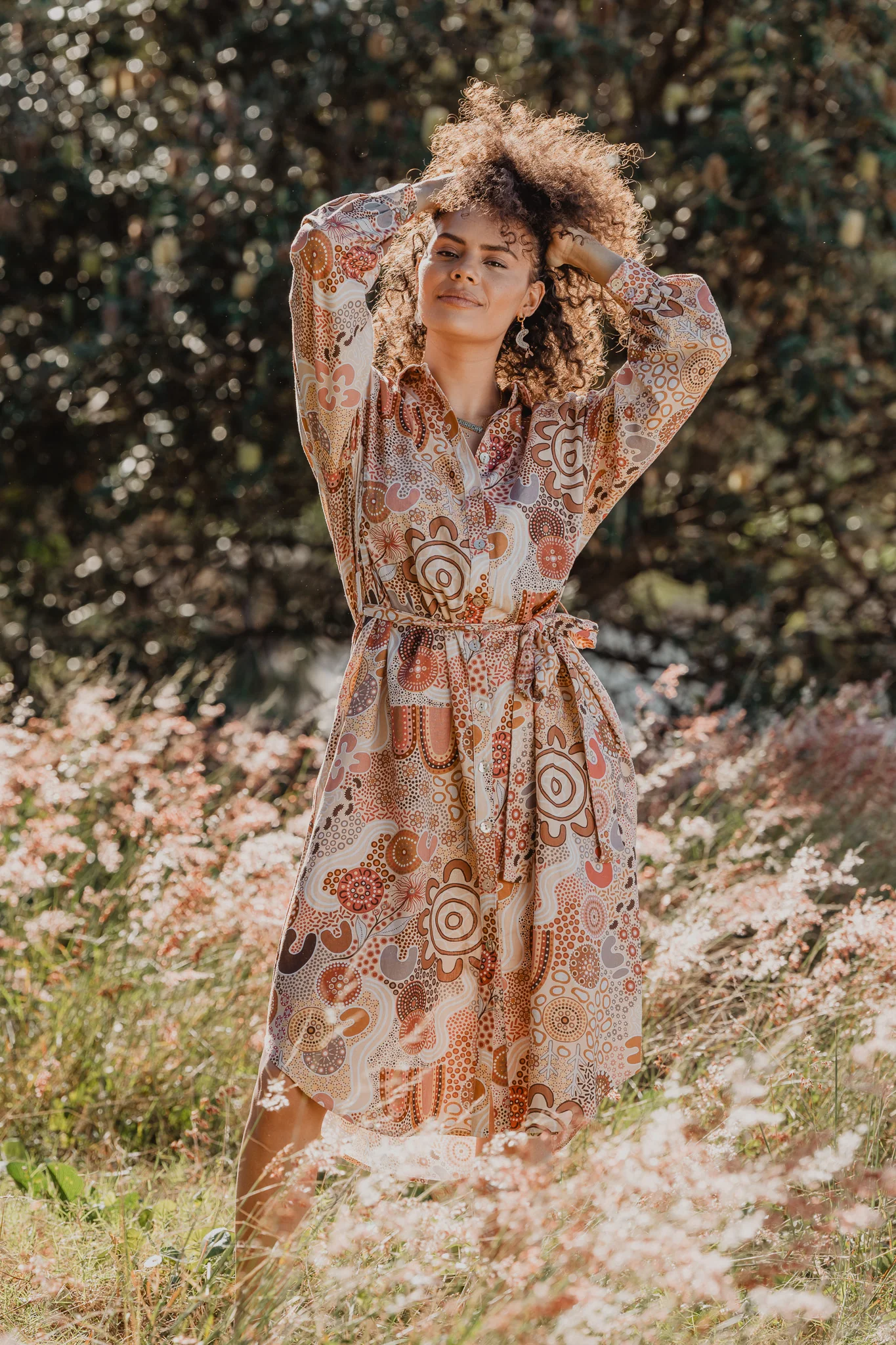 Lana Midi Shirt Dress in Rise and Bloom - Image 14