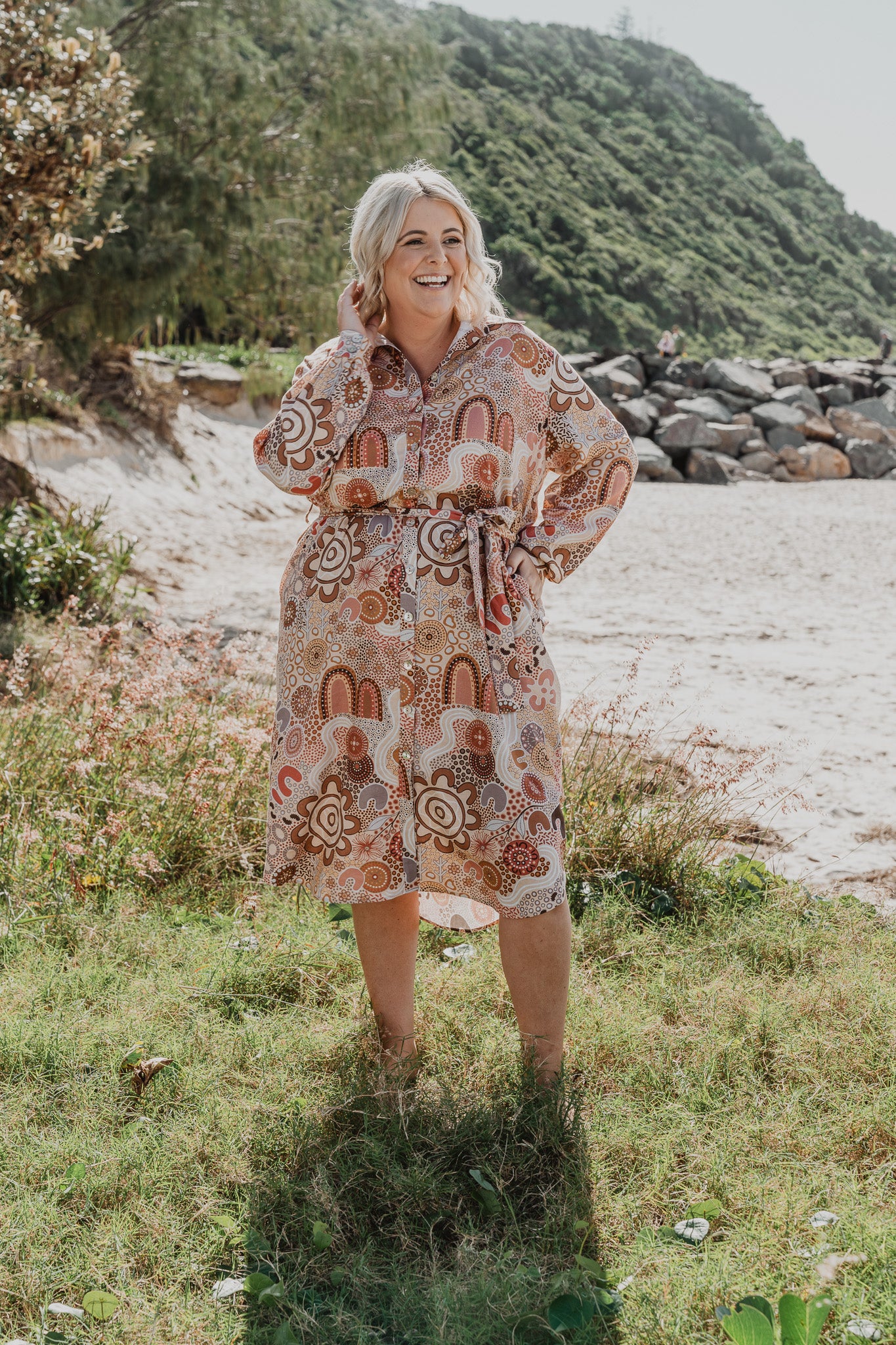 Lana Midi Shirt Dress in Rise and Bloom - Image 5