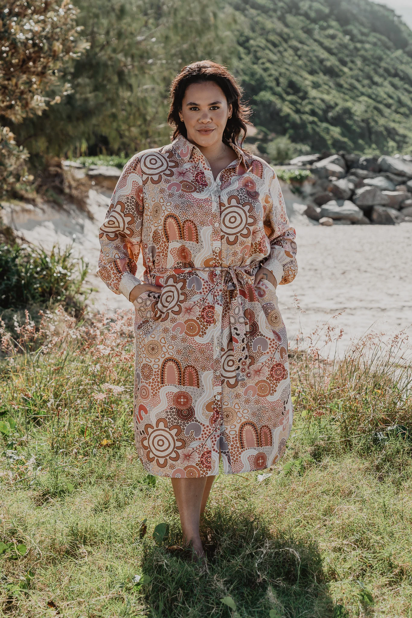 Lana Midi Shirt Dress in Rise and Bloom - Image 6