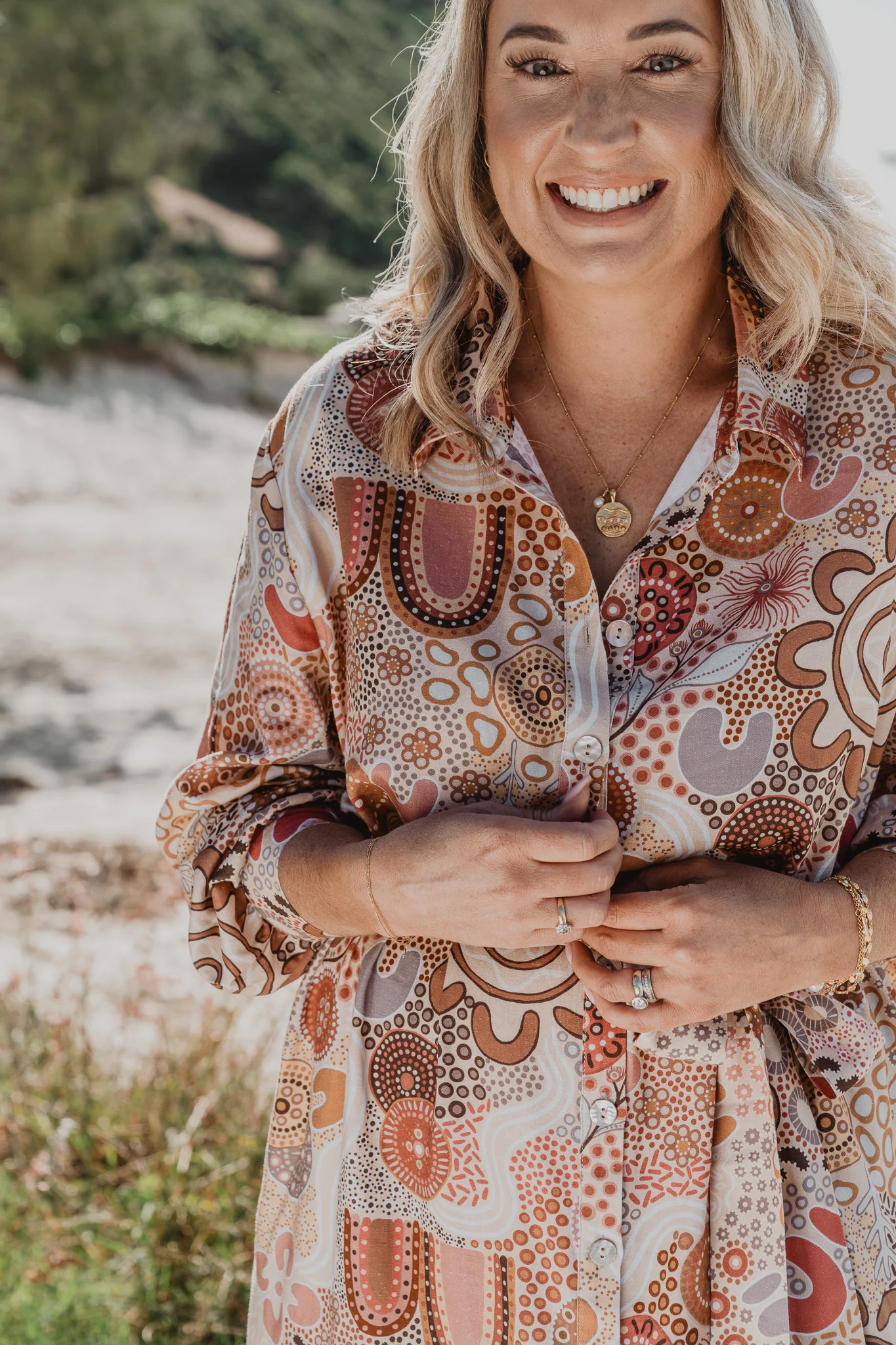 Lana Midi Shirt Dress in Rise and Bloom - Image 7