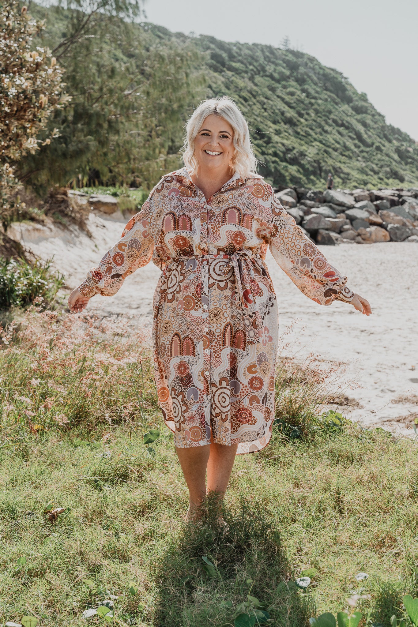 Lana Midi Shirt Dress in Rise and Bloom - Image 8