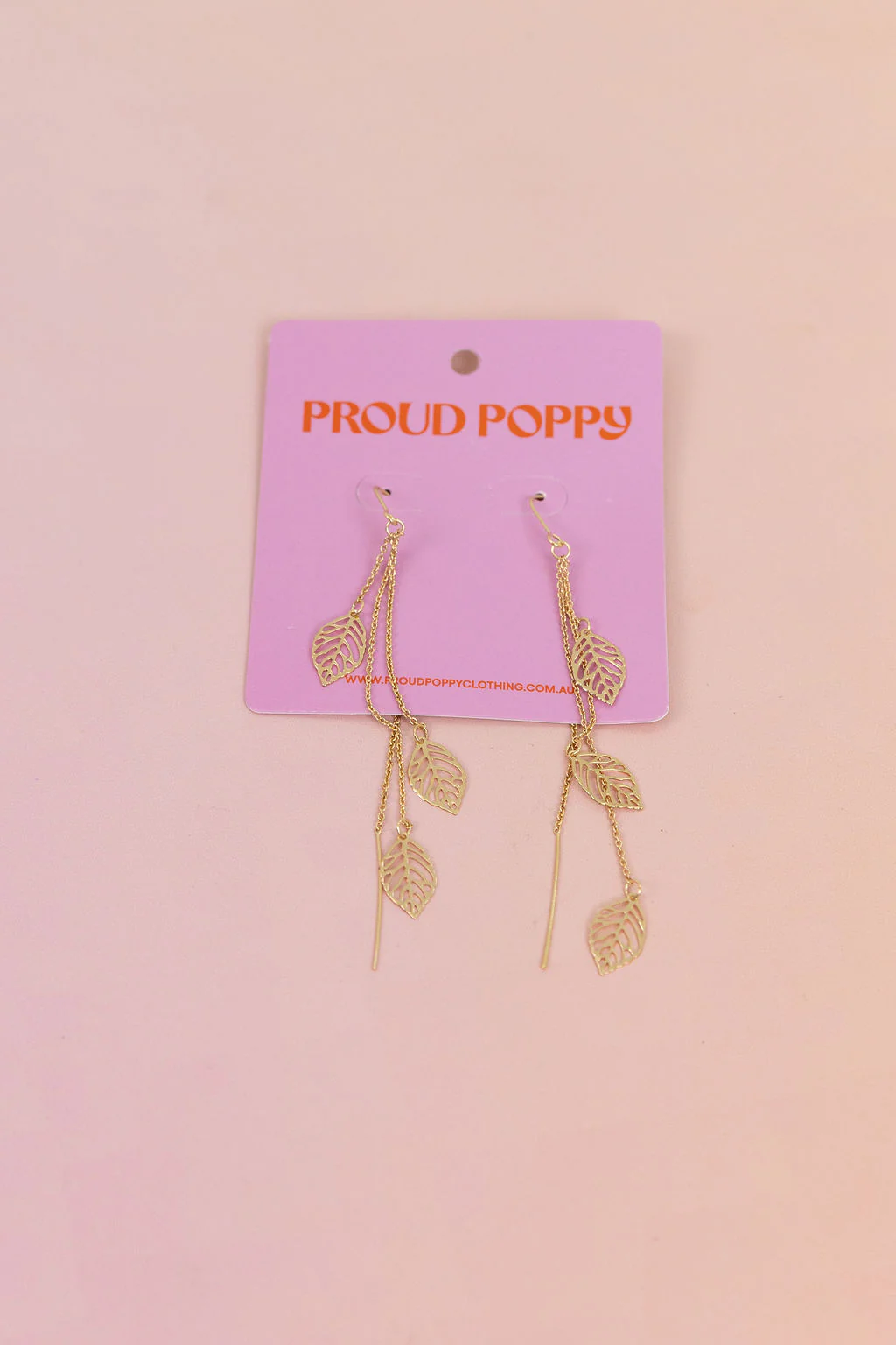 Leaf Drop Earrings - Image 3
