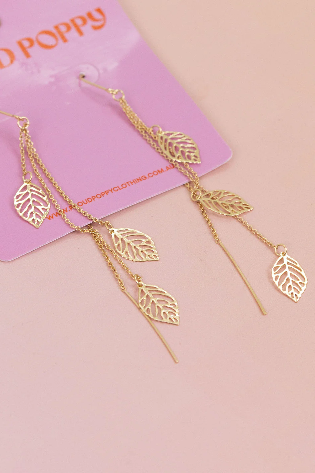Leaf Drop Earrings - Image 4