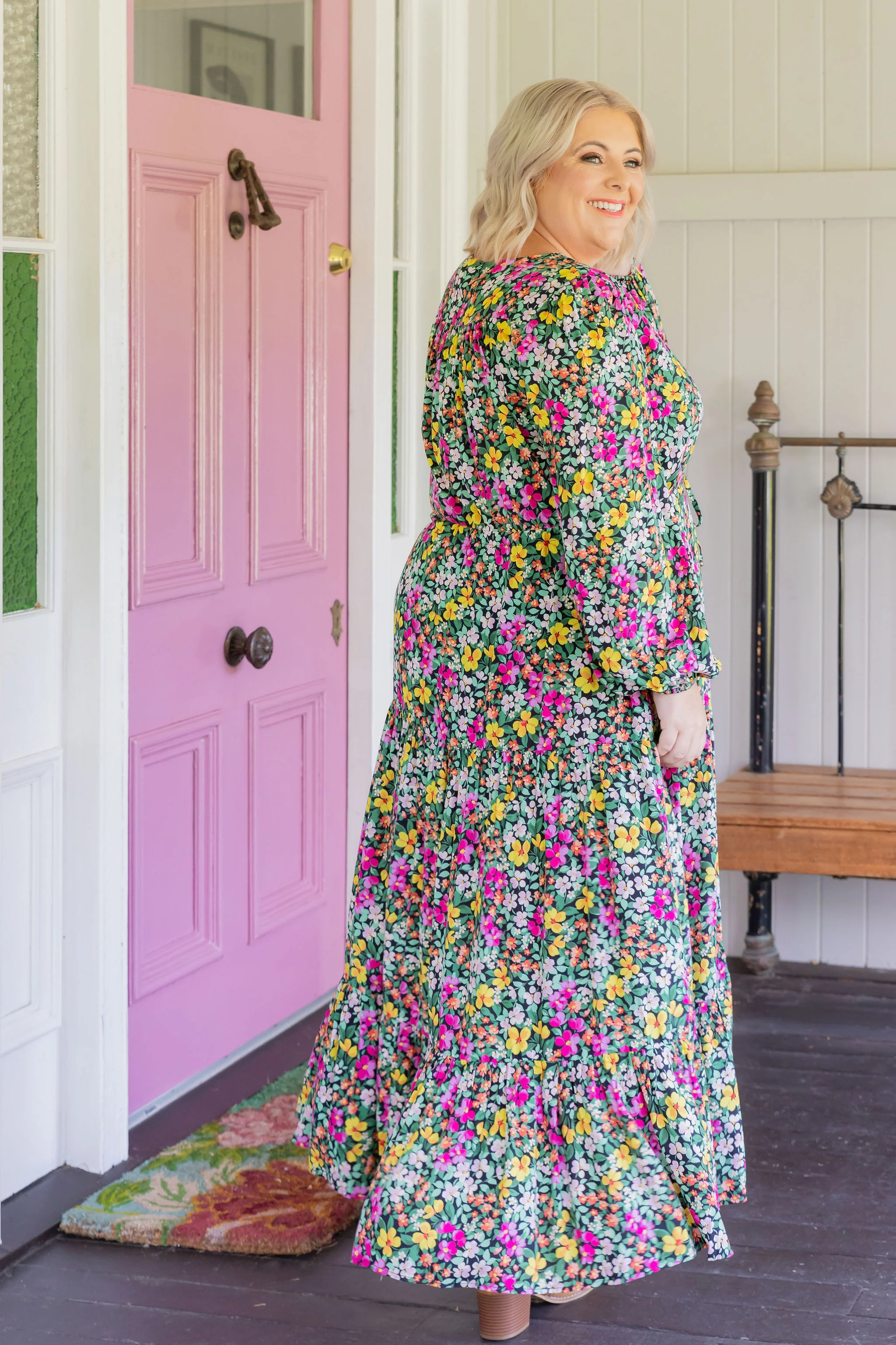 Bonnie Long Sleeve Dress in Garden Stroll - Image 13
