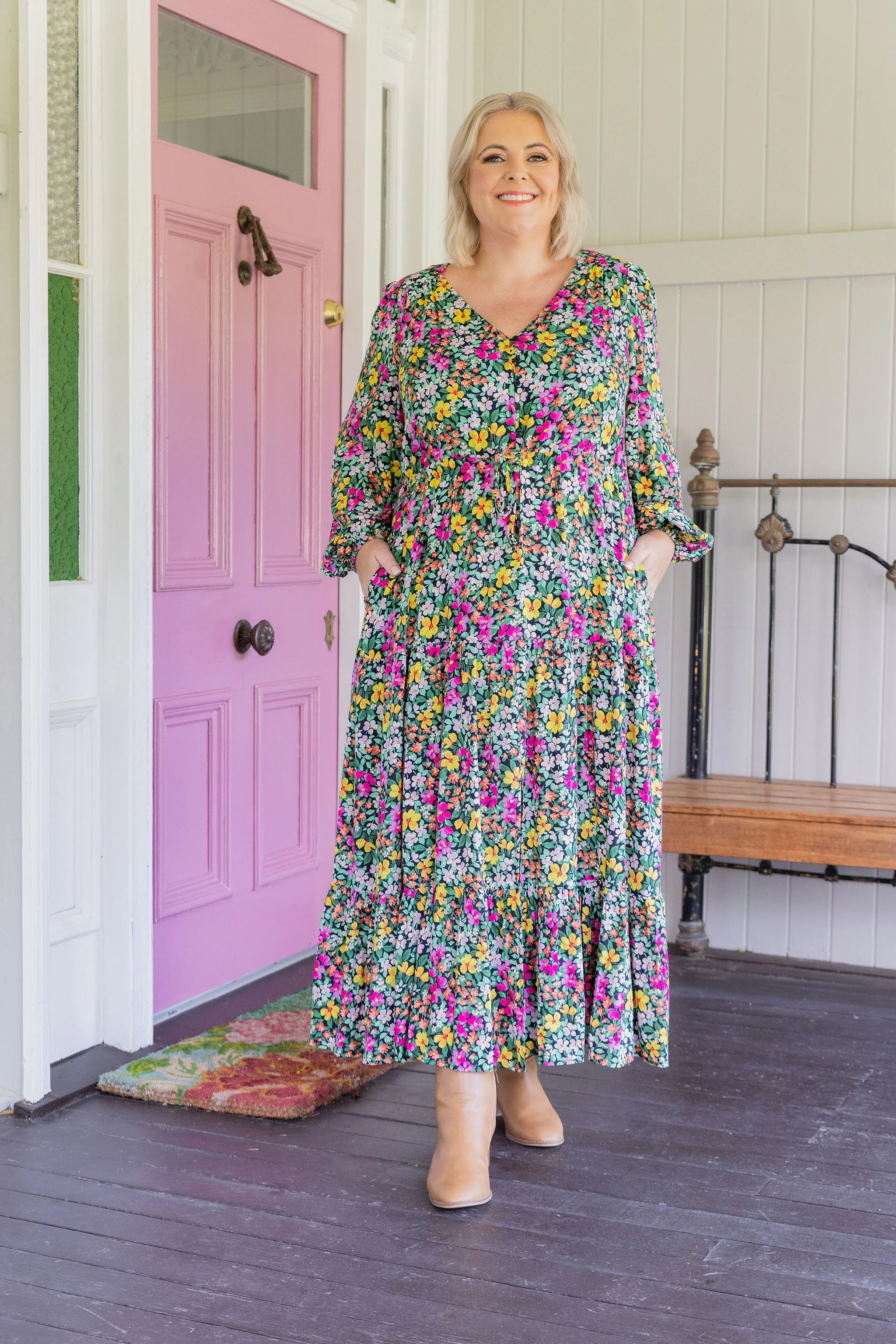 Bonnie Long Sleeve Dress in Garden Stroll - Image 6