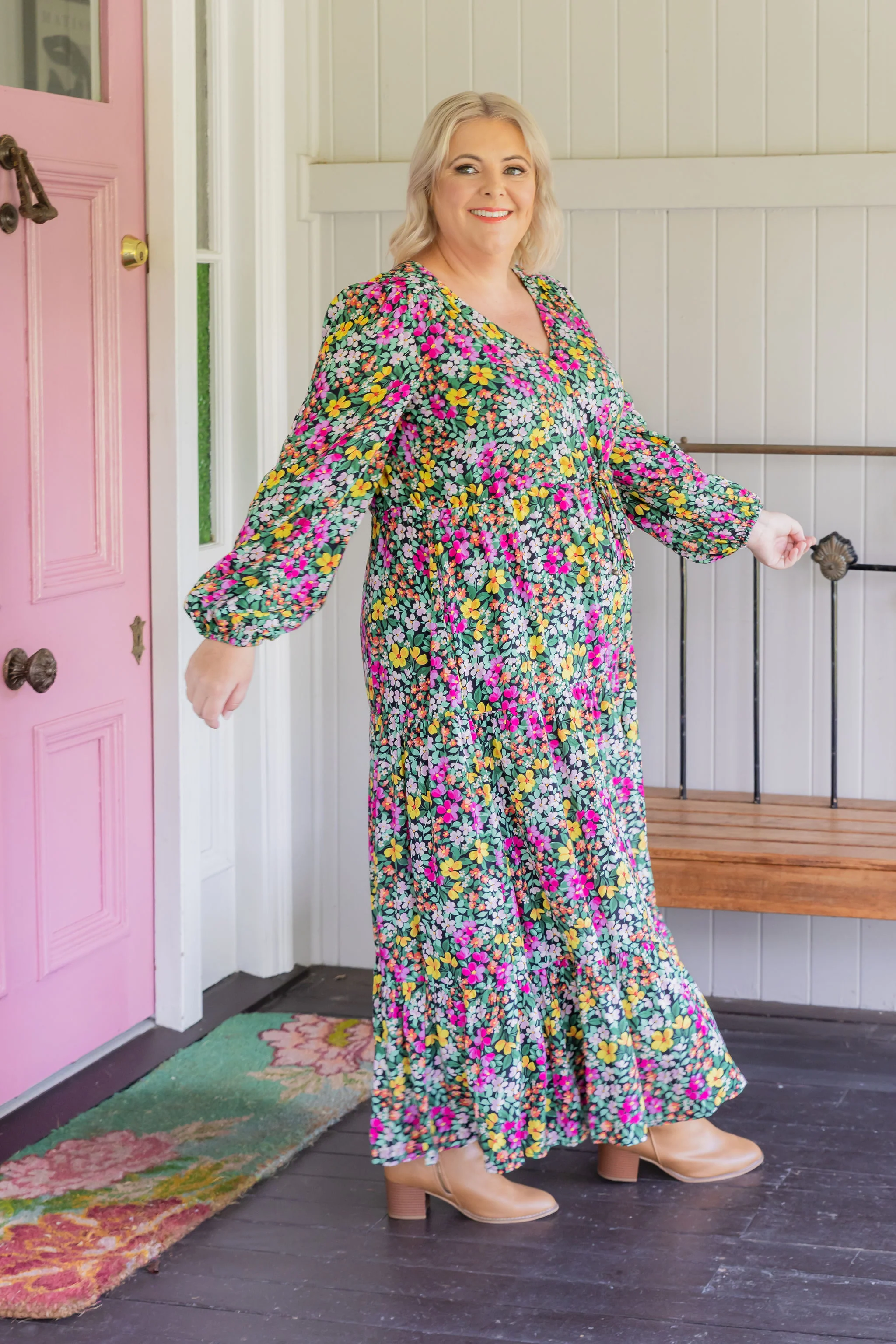 Bonnie Long Sleeve Dress in Garden Stroll - Image 7