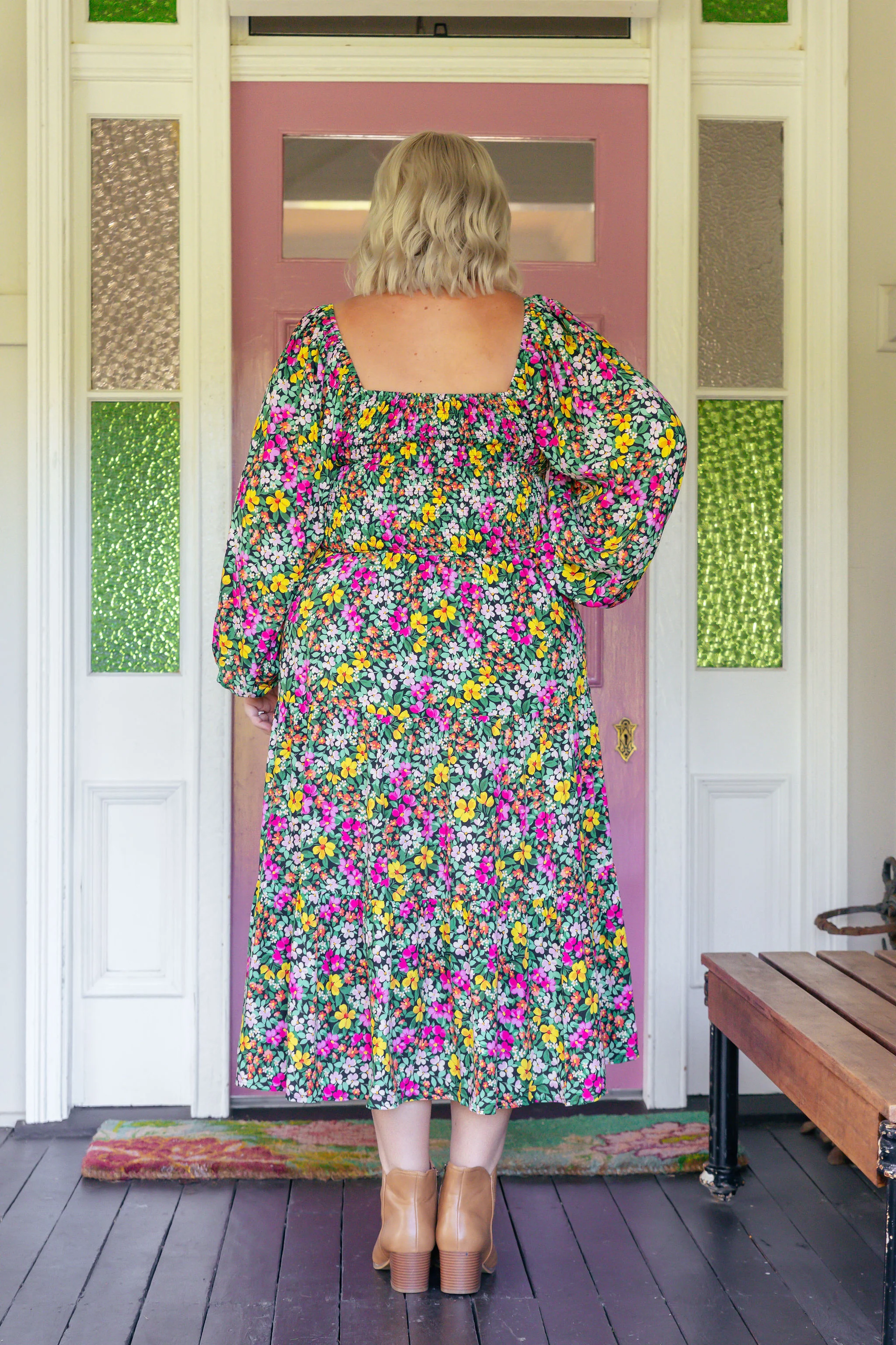 Peri Long Sleeve Midi Dress in Garden Stroll - Image 11