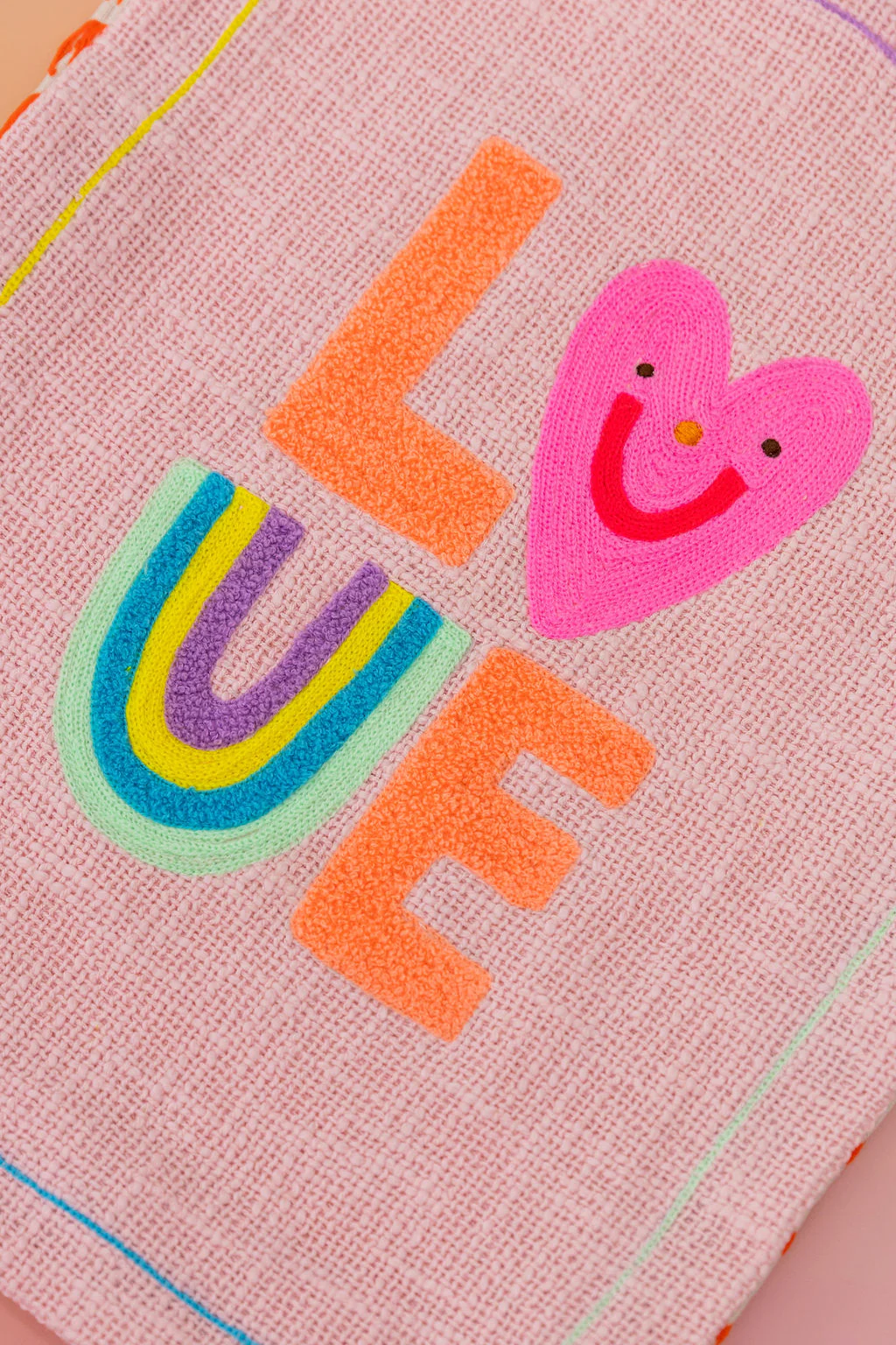 Love Pink Woven Tote Bag - Image 4