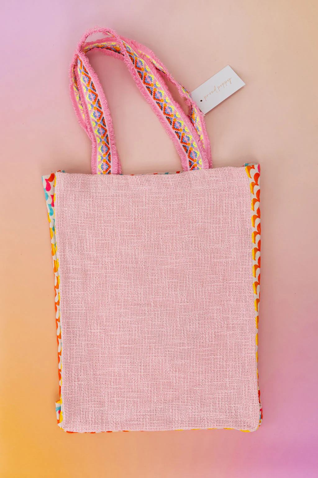 Love Pink Woven Tote Bag - Image 7