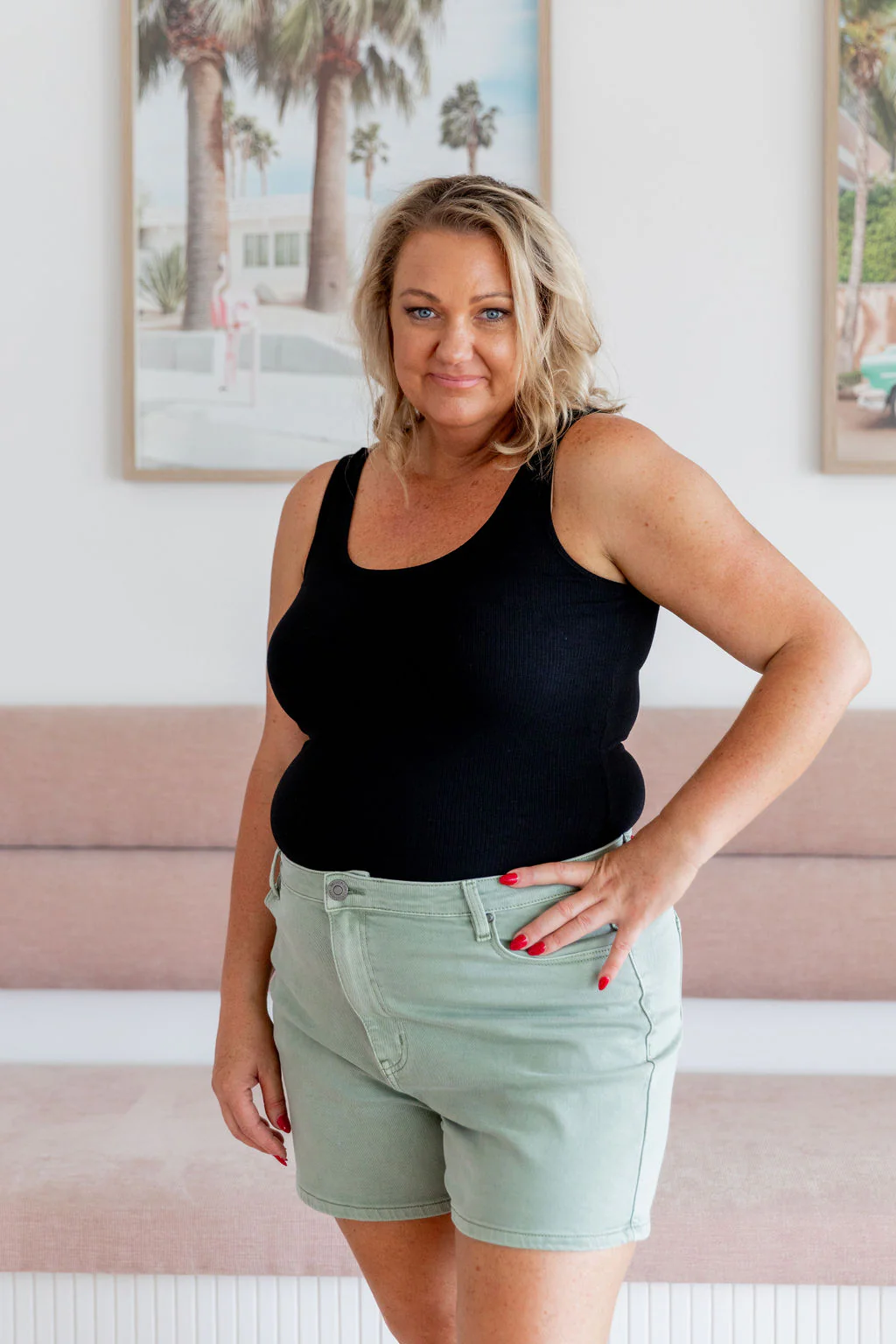 Lucas Denim Shorts in Green - Image 17