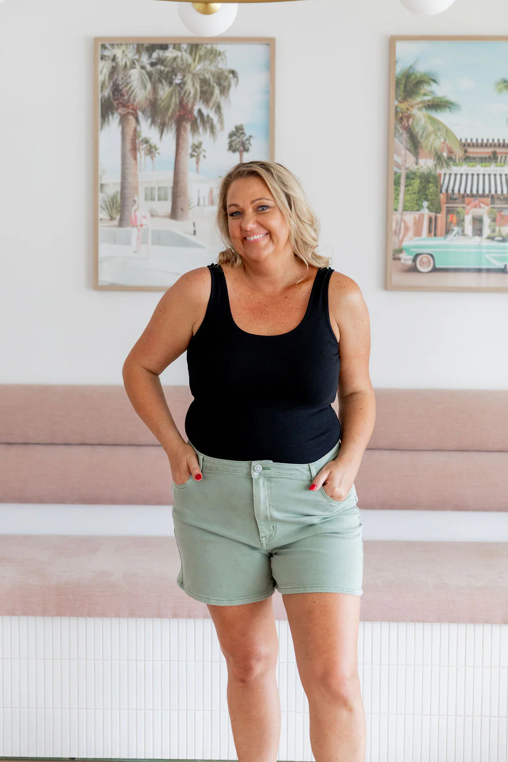 Lucas Denim Shorts in Green - Image 18