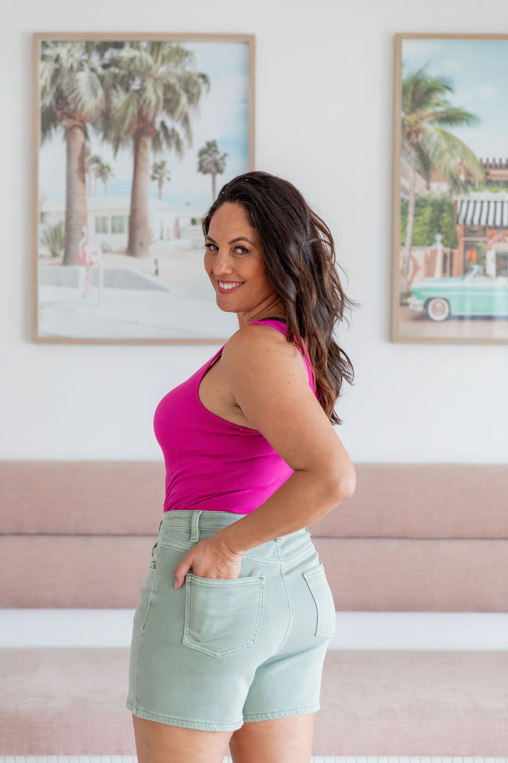 Lucas Denim Shorts in Green - Image 24