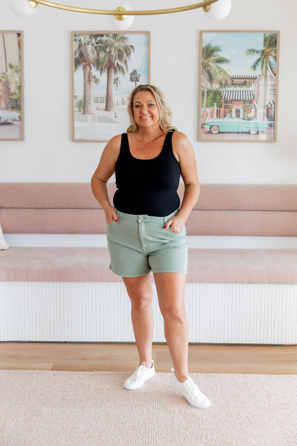 Lucas Denim Shorts in Green - Image 25