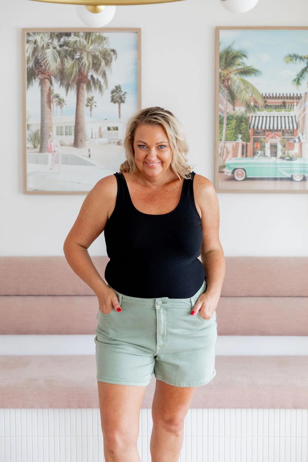 Lucas Denim Shorts in Green - Image 26