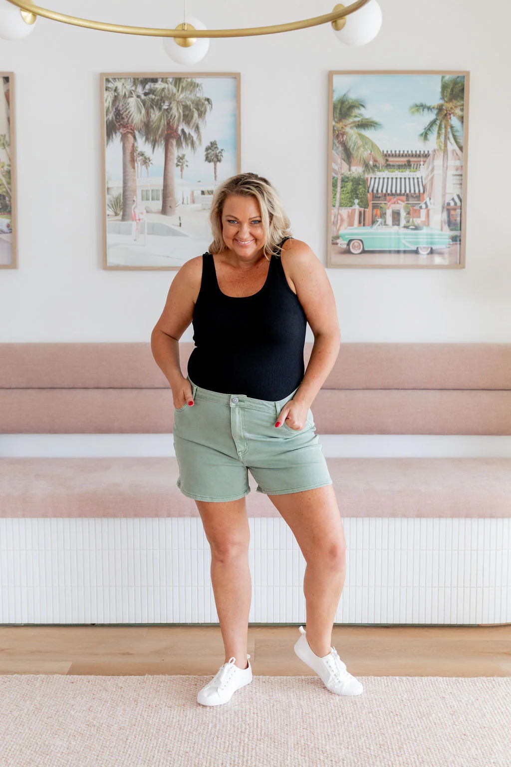 Lucas Denim Shorts in Green - Image 27