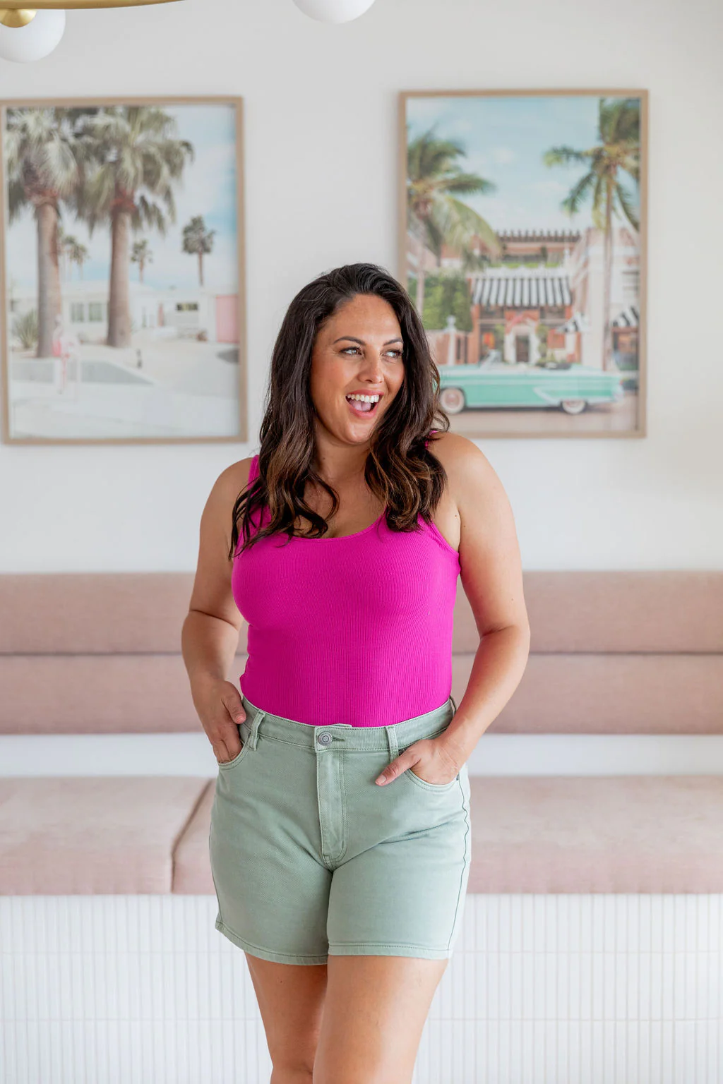 Lucas Denim Shorts in Green - Image 4