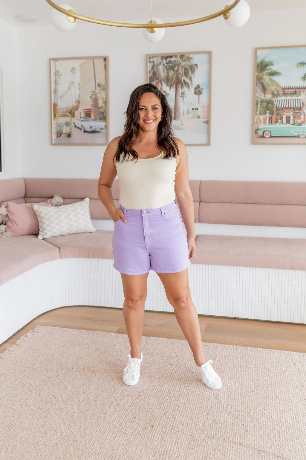 Lucas Denim Shorts in Purple - Image 11