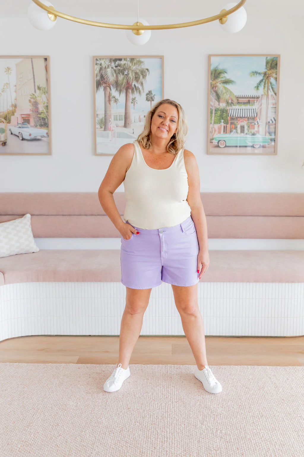 Lucas Denim Shorts in Purple - Image 13