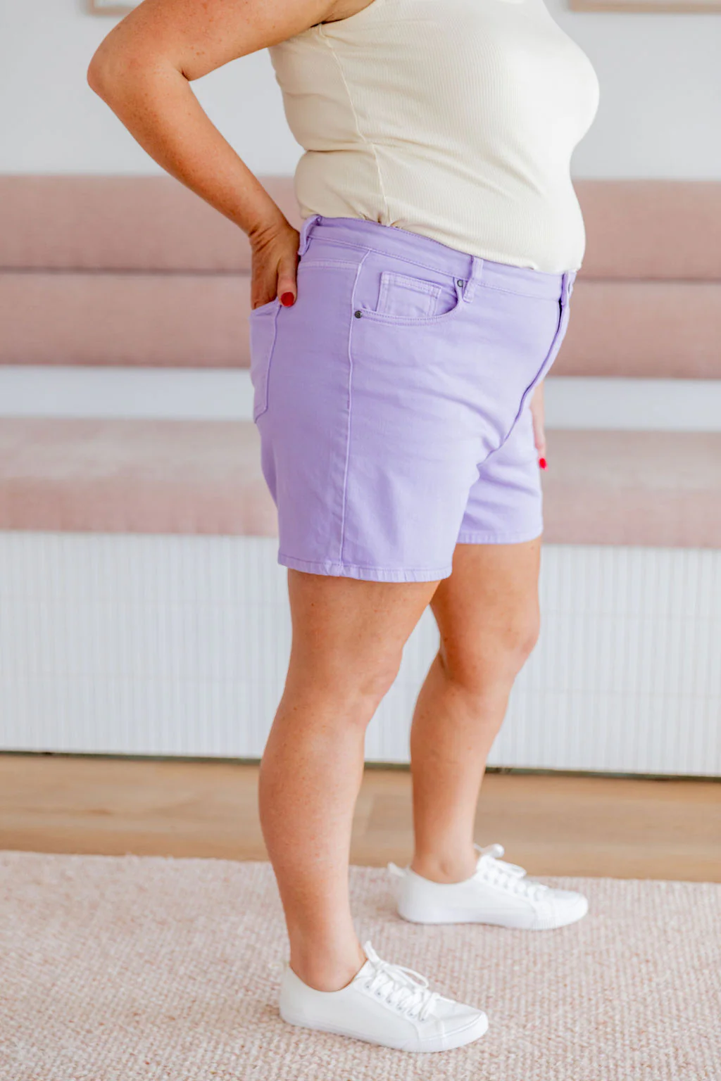 Lucas Denim Shorts in Purple - Image 18