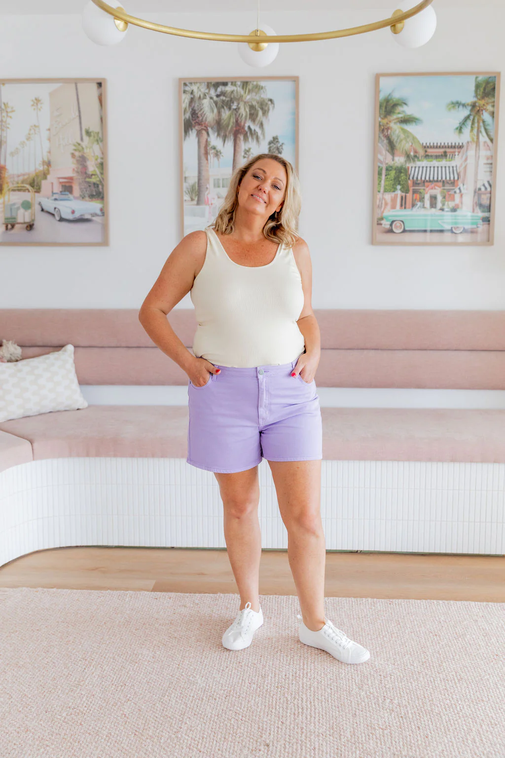 Lucas Denim Shorts in Purple - Image 29