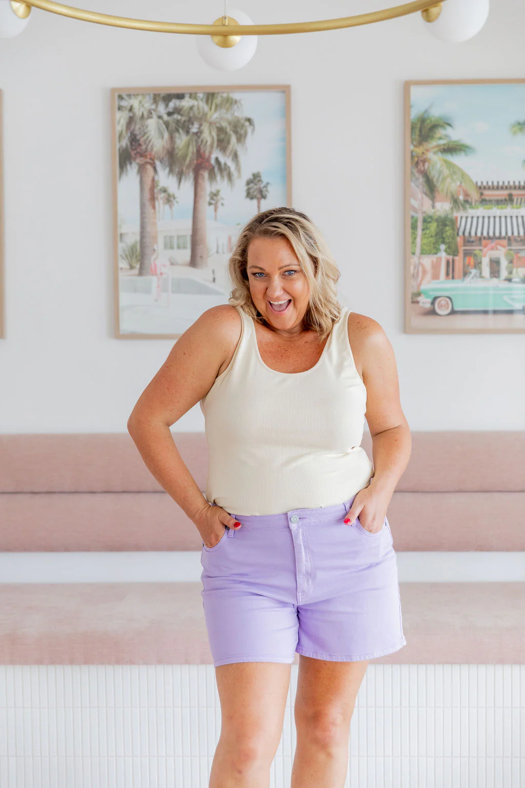 Lucas Denim Shorts in Purple - Image 3