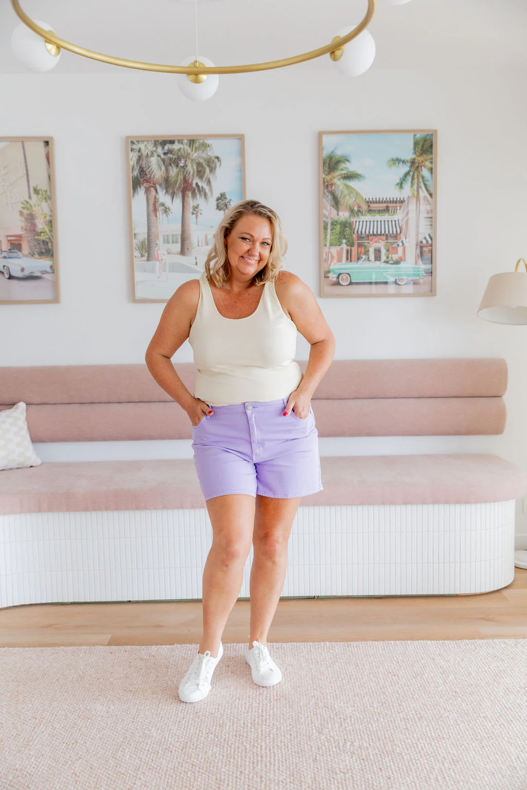 Lucas Denim Shorts in Purple - Image 31