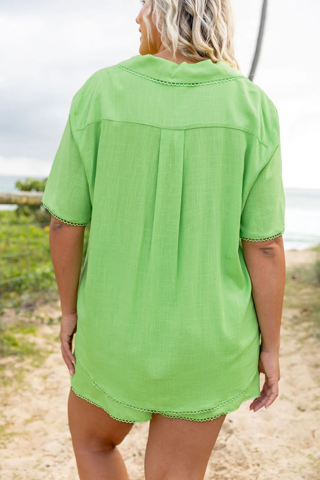 Luella Linen Blend Shirt in Apple - Image 9