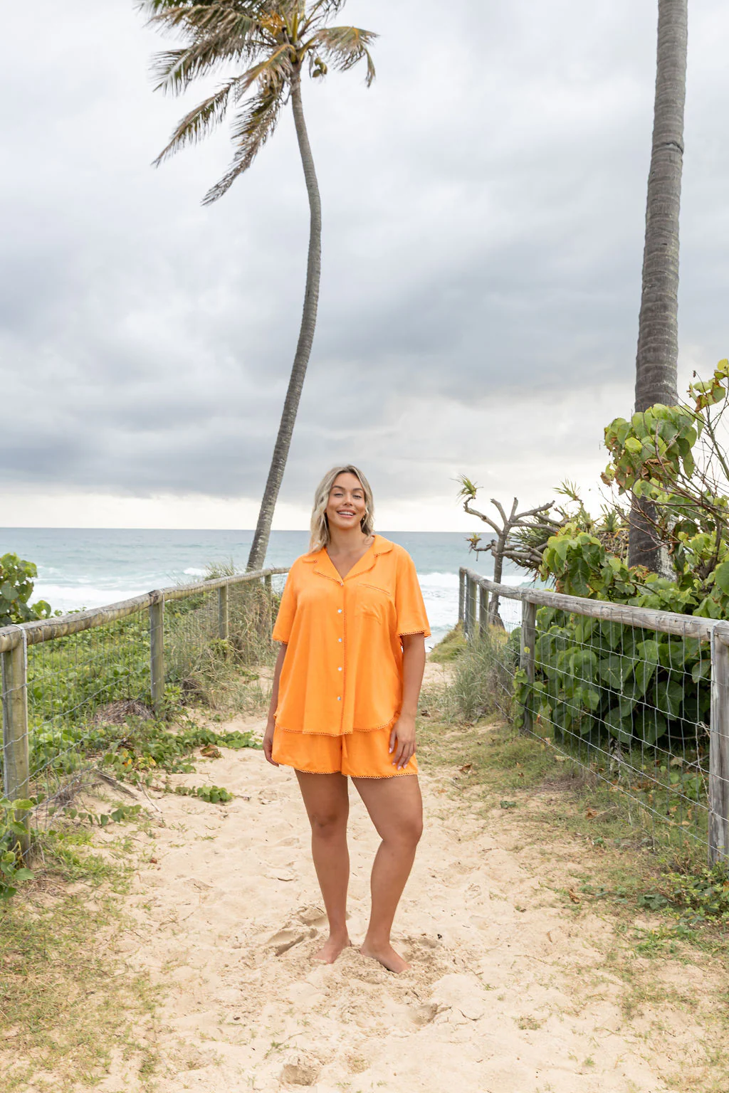 Luella Linen Blend Shorts in Orange - Image 6