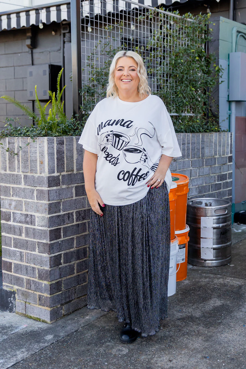 Mamma Needs Coffee Tee in White - Image 13