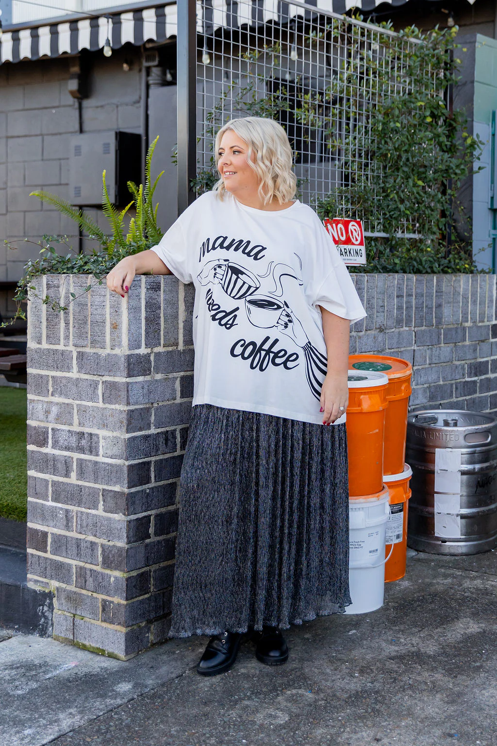 Mamma Needs Coffee Tee in White - Image 15
