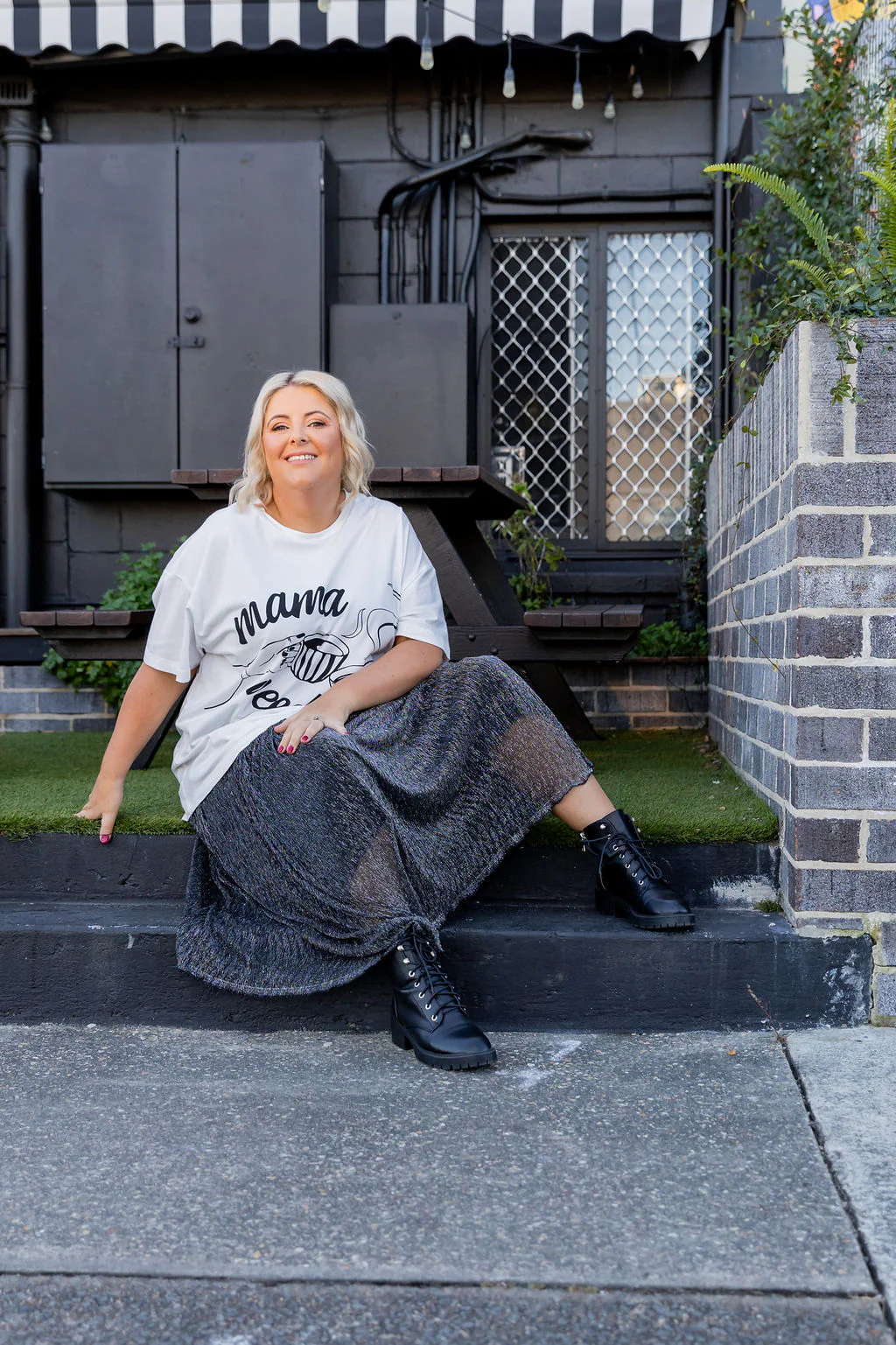 Mamma Needs Coffee Tee in White - Image 4