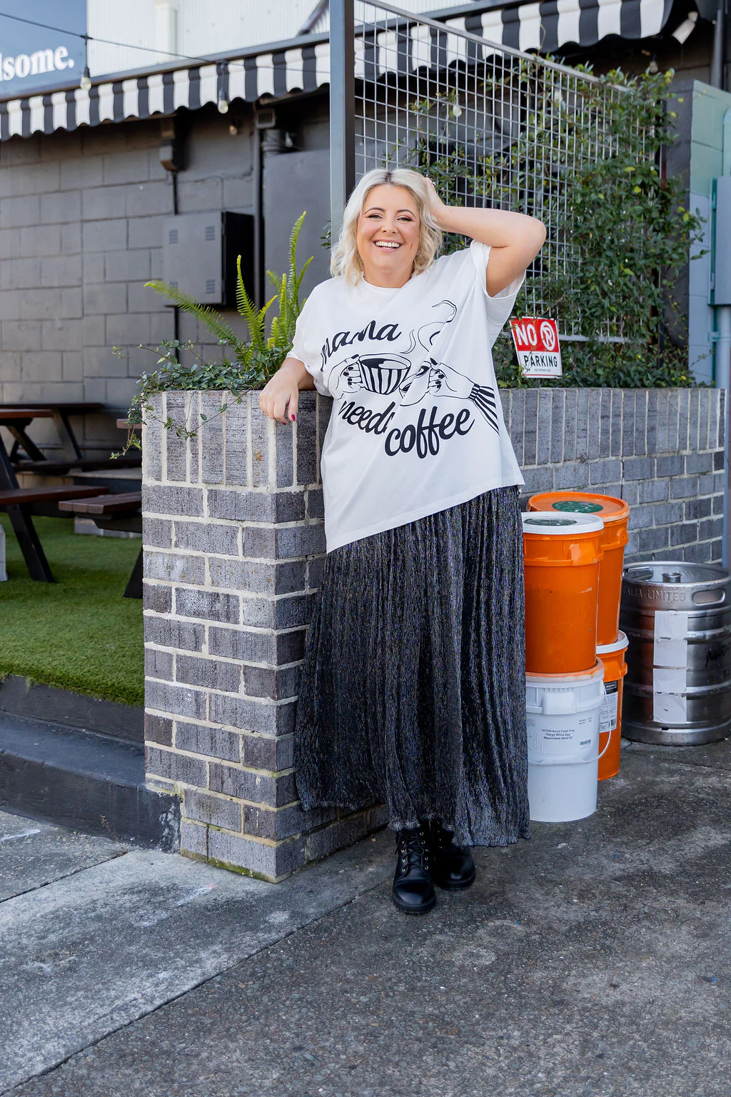 Mamma Needs Coffee Tee in White - Image 7